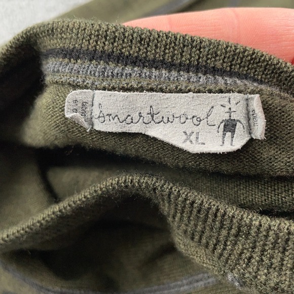 Smartwool Sweater Mens XL Green Merino Wool Crewneck Pullover Knit Hiking - Picture 8 of 10